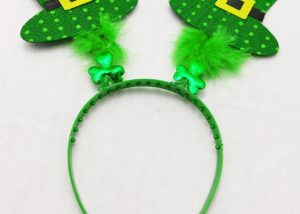 St. Patrick Day Green Leprechaun Shamrocks Boppers Headband