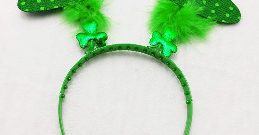 St. Patrick Day Green Leprechaun Shamrocks Boppers Headband