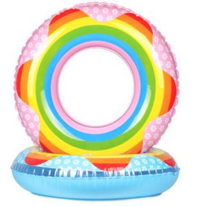 Child Rainbow Swiming Ring Summer Inflatable Toys