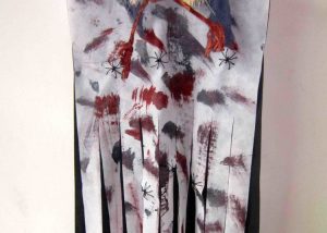 Halloween Door Curtains Deco Skull Curtain with Blood