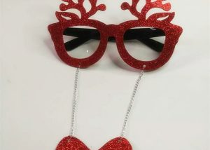 Xmas Party Glasses Suplies Red Reindeer Eye Glasses