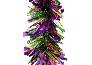 10" x 9' Jumbo Mardi Gras Tinsel Garland Mardi Gras Wholesale Garlands