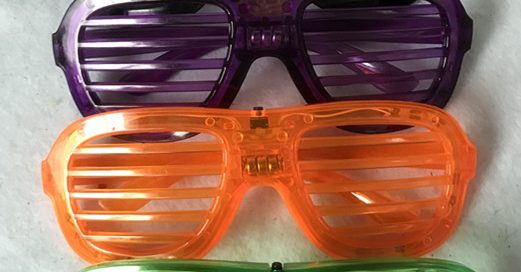 Halloween Light Up Glasses Green Purple Black Orange Window Shades