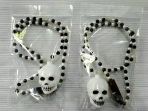 Halloween Lights Light Up Beads Skull shape Necklace