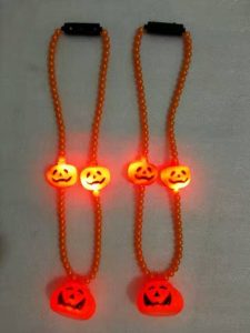Halloween Lights Light Up Beads Pumpkin shape Necklace