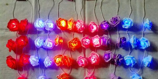Hawaii Leis Party Leis Flowers LED Ligthing Up Luau Party Decorations