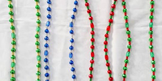 Flashing Light Up LED Bead Necklaces Lighting Party Blue Red Green Beads