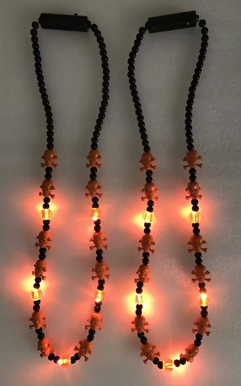 Flashing Light Up LED Bead Necklaces Halloween Lighting Party Halloween Beads