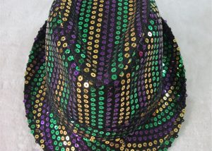 Mardi Gras Hats Purple Green Gold Sequin Stripe Hats
