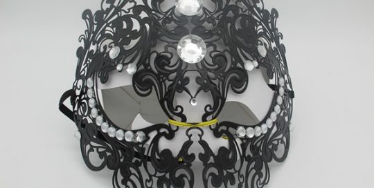 Teschio Black Masquerade Masks for Venetian Masquerade