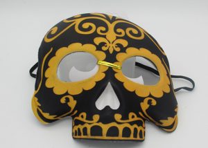 Day of The Dead Half Masks Black/Gold Black/Purple Halloween Mask