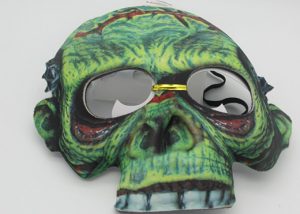 Fabric Halloween Spook Green Mask Costume Mask
