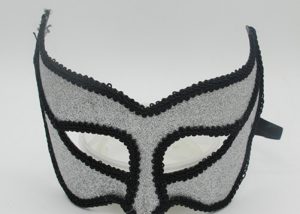 Halloween Glitter Mask Fabric Black Sliver Halloween Masks