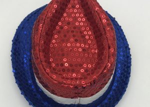 Patriotic Hats Sequin Hats Blue White Red Stripe USA Patrick Party Supplies