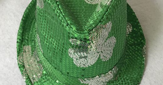 St.Patrick Sequin Hats with Green Shamrocks Patrick Day Supplies