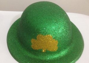St. Patrick Hats Glitter Hats with Gold Shamrock For Irish Party Supplies
