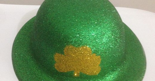 St. Patrick Hats Glitter Hats with Gold Shamrock For Irish Party Supplies