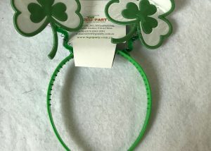Green Shamrocks w Feathers St. Patrick Day Headbands Boppers