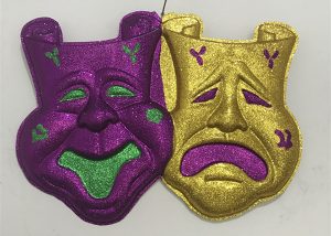 25" Wall Deci Comedy/Tragedy Mask Plaque Mardi Gras Decoration