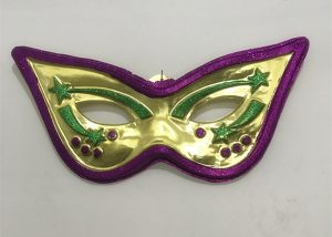 Mardi Gras Wall Decoration 28" Cat Eye Metallic Mask