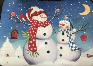 Christmas Snowman LED Lighting Carpet for Bathroom X-mas Decor