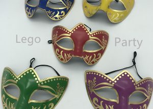 Masquerade Masks Gold Purple Green Red Blue Mask w Shinny Gold Edge