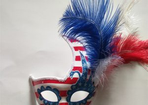 Patriot Mask America Patriotic Blue Red White Flower Mask