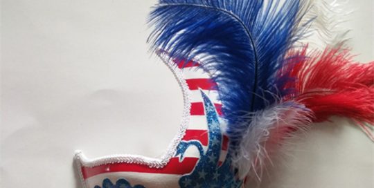 Patriot Mask America Patriotic Blue Red White Flower Mask