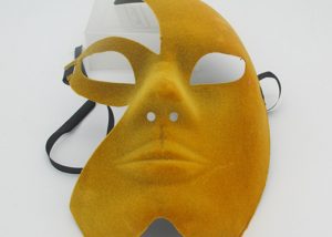 Venezia Moon Mask on Stick Gold Carnival Masks