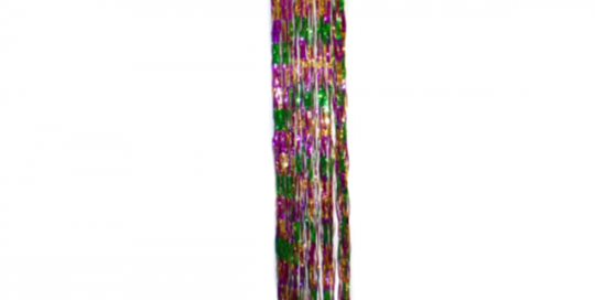 Purple Green Gold Tinsel Spiral Column Mardi Gras