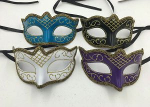 Masquerade Ball Masks White Black Purple Blue Glitter Masks