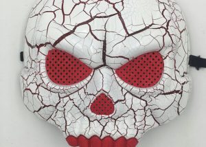 Halloween Scary Skull Mask with Red Mesh Eye and Teeth