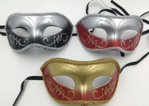 Masquerade Mask Venetian Red Black Glitter Mask