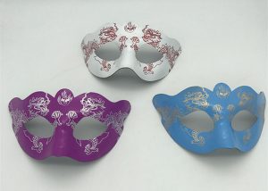 Pink Blue White Dragon Gilidng Mask Carnivale Masks