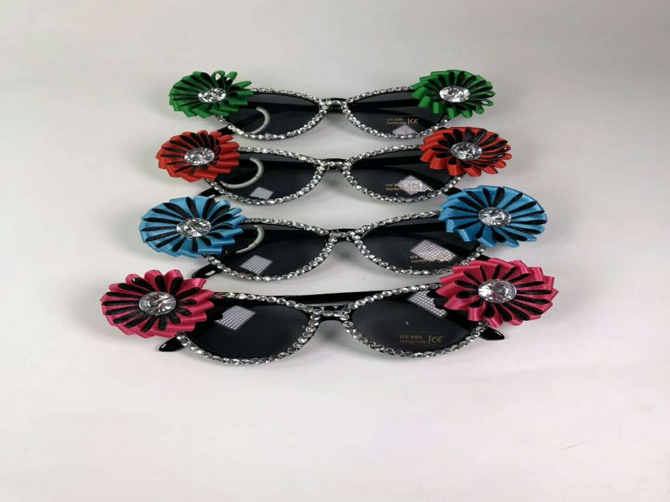 Flower Diamond Sunglasses Party Eyeglasses Novelty Glass