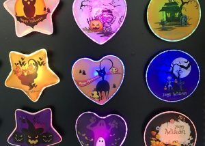 Assorted Styles Halloween Treat or Trick Lighting Up Badge