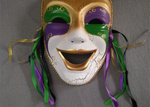 Mardi Gras Purple Green Gold Comedy Glitter Full Mask