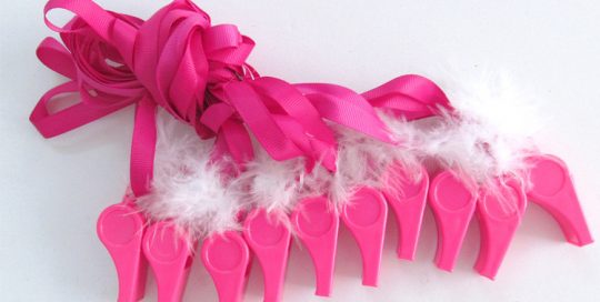 Rose Pink Hen Party Whistles