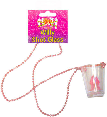 NEON PINK SHOT GLASS NECKLACE|Party Supplies Malta