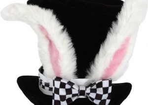 Black Costume Top Hat with White Rabbit Ears Easter Party Supplies