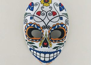 Womens Day of the Dead Mexican Full Face Sugar Skull Flower Mask