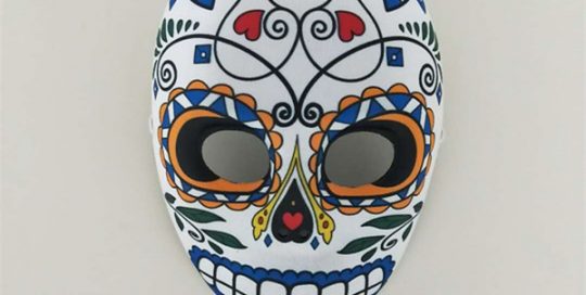 Womens Day of the Dead Mexican Full Face Sugar Skull Flower Mask