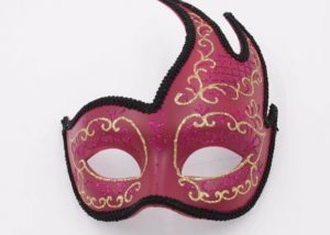 Vintage Wine Gold Lined Fancy Mask