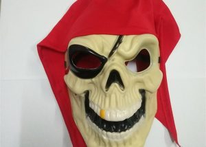 Eerie Red Pirate Full Face Skull Mask For Pirate Themed Party