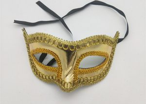 Golden Half Face Eye Mask For Mardi Gras Costume Party Supply