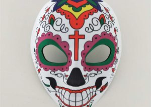 Flowered Multicolor Day of The Dead Sugar Skull Skeleton Face Mask