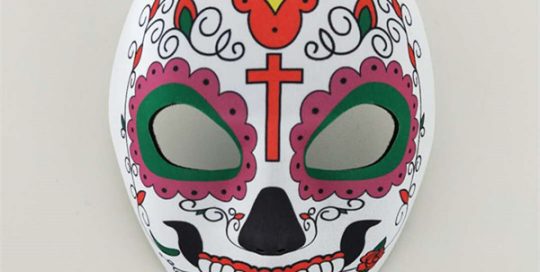 Flowered Multicolor Day of The Dead Sugar Skull Skeleton Face Mask