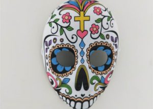 Jaw Drop Multicolor Mask Day of The Dead Sugar Skull Costume Mask