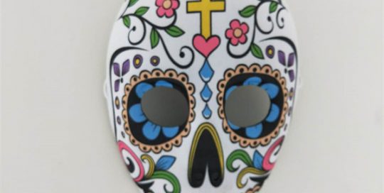 Jaw Drop Multicolor Mask Day of The Dead Sugar Skull Costume Mask