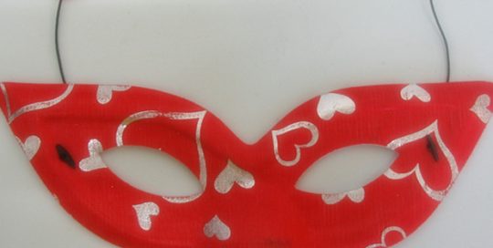 Hearts Red Fancy Eye Mask